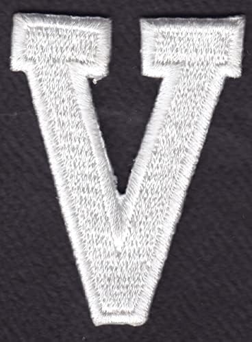 Cartas - Letra do Bloco Branco V - Ferro no patch de apliques bordados