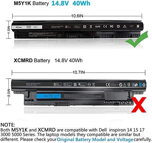 40WH M5Y1K 14,8V Bateria para Dell Inspiron 14 15 17 5000 3000 séries 5559 5558 3551 3451 3558 I3558 3567 5755 5756 5458 5759 5758