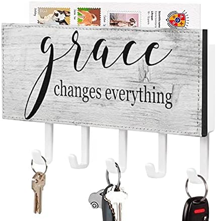 Grace muda tudo o suporte de chave para parede, suporte de correio e rack de chave para entrada, ganchos de chave de decoração