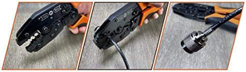 Gizwiz Professional RF Coax Ratchet Crimp Tool RG58 RG59 RG62 RG174 .255 .187 .068 .213 G-H3A4