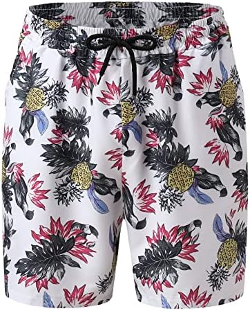 Thorts de tábua de verão zddo para homens folhas havaianas estampas florais troncos de natação soltos shorts de praia de natação casuais soltos