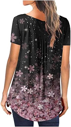 Meninas de Flores de Flores de Flores de Floras gráficas 2023 Botão de algodão de peco para baixo para baixo para baixo para baixo para cima camisa da blusa para feminino 03