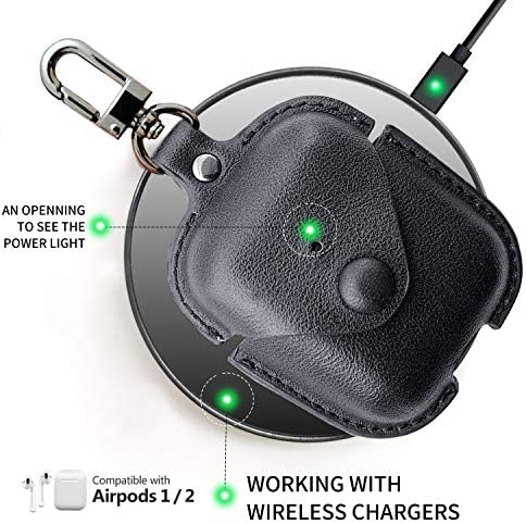 Modos Logicos Charging Case Tampa para PODS AIR 1/2, Caixa de couro com Snap -Fastener seguro Compatível com Apple AirPods