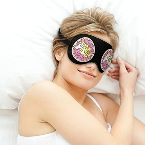 Donut com máscara de sono unicórnio Máscara de olhos oculares portáteis com cinta ajustável para homens mulheres