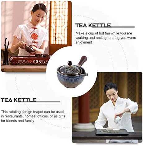 Hemoton Chinese Ceramic Ceramic Bels Vintage Tea Maker com alça lateral Kungfu Tea Pot 360 Rotation Tea Dispenser
