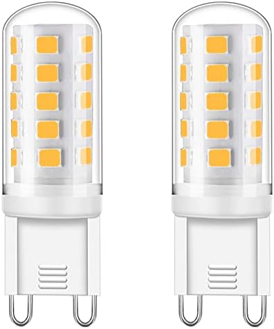 G9 Lâmpada LED Bulbo de milho 3W Bulbo T4 G9 Bulbo LED bi-pino Lâmpada de 20w Lâmpada incandescente equivalente para fã de teto leve pendente grau de feixe de ângulo 360, AC110V, 3000K Branco quente, 2 pacote de 2 pacote