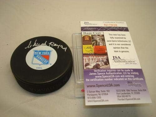 Chuck Rayner assinou o New York Rangers Hockey Puck Auto. James Spence JSA CoA 1A - Pucks autografados da NHL