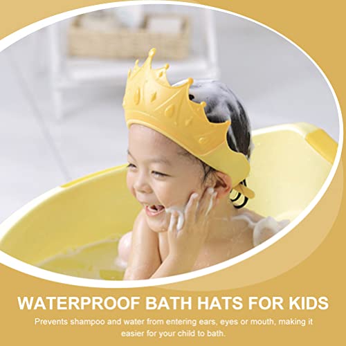Baby Walkers para meninas Tom de banho de chuveiro Segurança Shampoo Hat Crown Chapéu de banho em forma de banho Viseira Ajustável