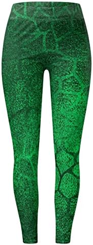 Leggings de cintura alta para mulheres de St Patricks para mulheres Gnomos impressos amanteigados de barriga de barriga atlética macia