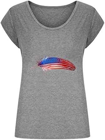 Narhbrg Mulheres 4 de julho Tampo de tanques, Womens Casual Cap Sleeve T Shirts USA Stars Stripes Blusa sem mangas 4 de julho