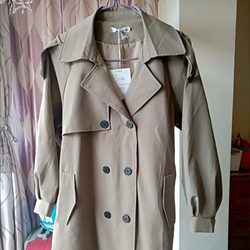 Hsqibaoer Mulheres Midi Trench Coat Spring Autumn Solid High Windbreaker estilo coreano PLUS TAMANHO DO ESCRITÓRIO