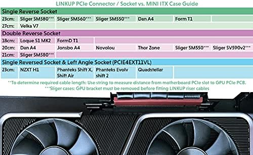 LINKUP - Ultra PCIE 4.0 X16 RISER CABO [RTX4090 RX6950XT X570 B550 Z690 Testado] Conectores reversos de montagem vertical de alta