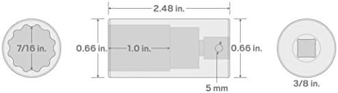 Tekton 3/8 polegadas de acionamento x 7/16 polegadas de profundidade de 12 pontos de impacto | SID13211