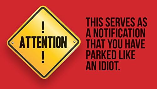 Você é péssimo no estacionamento - você estacionou como um idiota! 100 cartões de visita de estacionamento de cor dupla