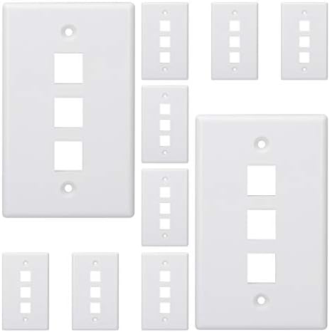 Kebulldola 3 porta keystone placa de parede, 1 gangue placa de parede de baixa tensão Branca para conector Keystone, inserir, acoplador, modular