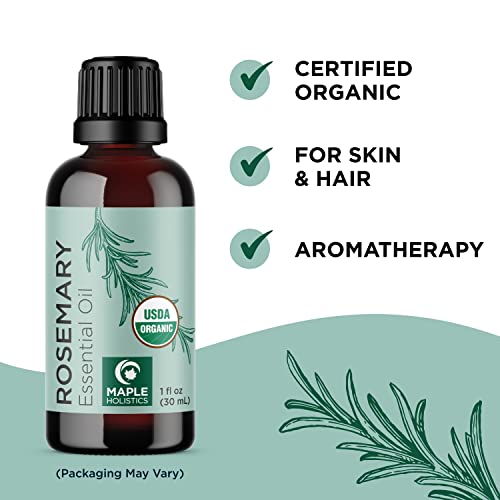 Rosemary orgânico certificado e óleos de moringa - óleo essencial de alecrim orgânico puro do USDA para pele e unhas mais aromaterapia com aromaterapia com prensado frio virgem não refinado