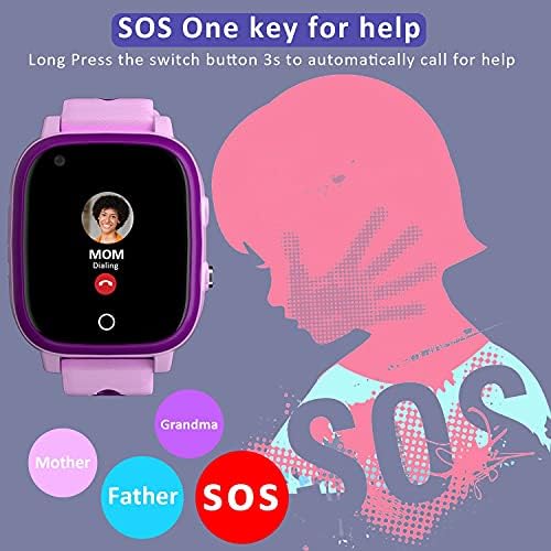 Okyuk 4G GPS Smartwatch para meninos Girls, IP67 Sport Sport Sport Smart Watch Phone para crianças, com câmera Wi-Fi Videal