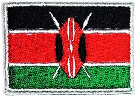 Kleenplus 2pcs. 1,2x1,7 polegada. Faixa do Quênia Bandeira bordada de ferro bordado em costura na bandeira country nacional de emblemas para a camiseta de jaqueta diy traje de chapéu de jeans