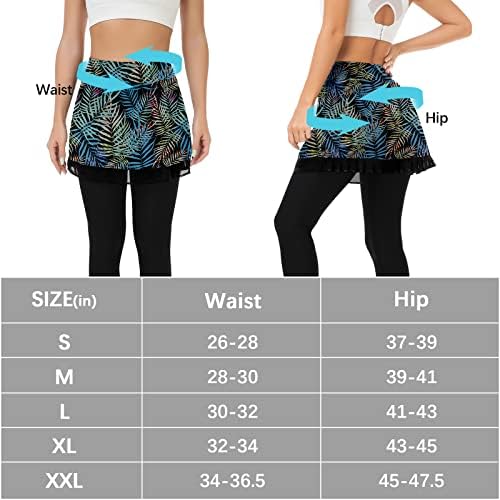 Woweny Saias de tênis feminino com leggings atléticos de legging com saia Anexe a cintura alta legging com bolsos