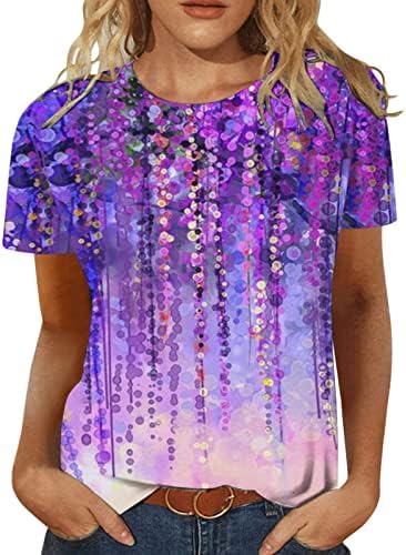 Miashui feminina esportiva camiseta t manga lateral verão solto túnica estampada túnica redonda tops tee feminino