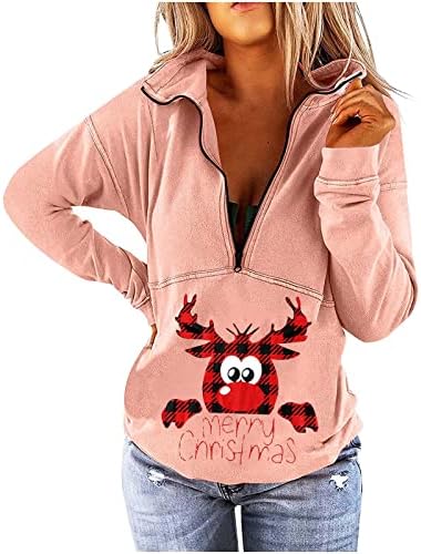 Hoodies de Natal Narhbrg tops para feminino asteca astecões geométricas de manga longa camisas henley button Sorto