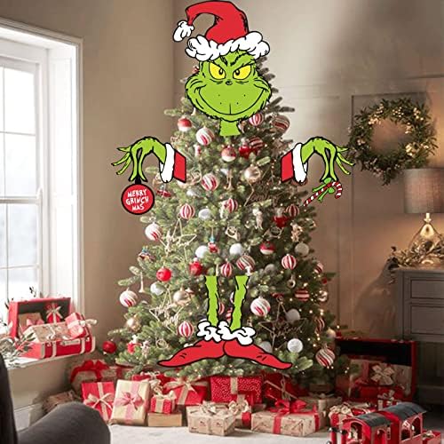 Decorações de Natal Grinch, grande topper Grinch Tree, decoração engraçada de Grinch para a árvore de Natal