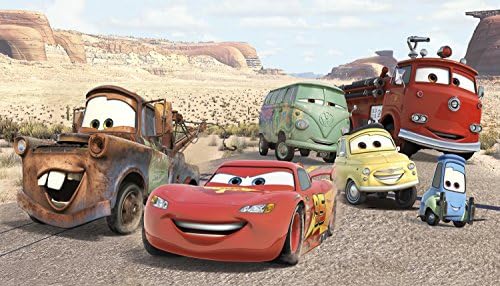 Colegas de quarto JL1412M Disney Pixar Cars Desert Spray e Mural de parede removível Stick - 10,5 pés x 6 pés., Bege bege