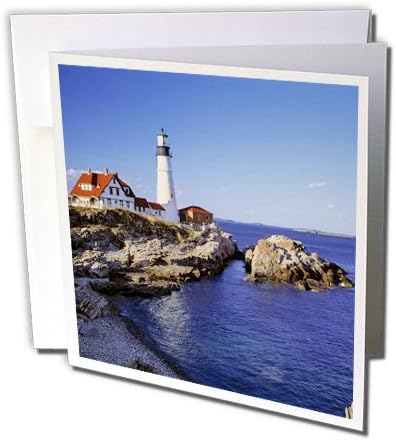 3drose Maine, Portland Head Lighthouse - US20 RER0011 - RIC ERGENBRIGHT - Cartões de felicitações, 6 x 6 polegadas, conjunto de