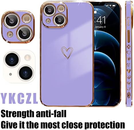 YKCZL Compatível com o iPhone 14 Case, Luxury Planching Edge Cardo Carte Caso Carca com Lens de Câmera Compra