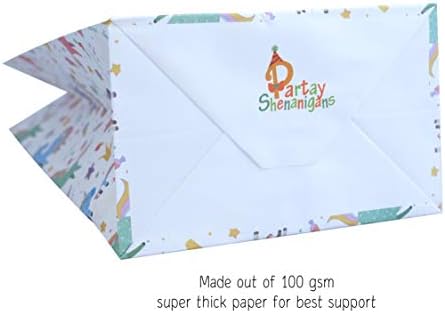 Sacos de favor do Unicorn - Design de padrões mágicos de 24 contagens impressos em sacolas de presente de papel kraft