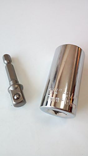 Chave de soquete da junta universal 2PC, chave de soquete mecânico com adaptador de fatura de energia 7-19mm