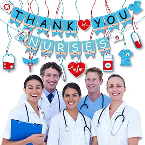 Happy Nurses Week Banner Decorações Obrigado Banner de enfermeiras com 12 PCs Graduação de enfermagem Solicitando redemo