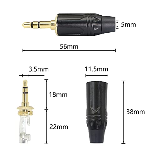 Plugues estéreo de 3,5 mm de Yacsejao, conector de cabo de áudio de solda de 1/8 de solda de solda, manutenção de cabo de