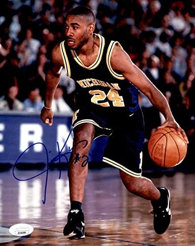 Jimmy King assinou Michigan Wolverines 8x10 Foto JSA Coa Fab 5 - Fotos autografadas da NBA