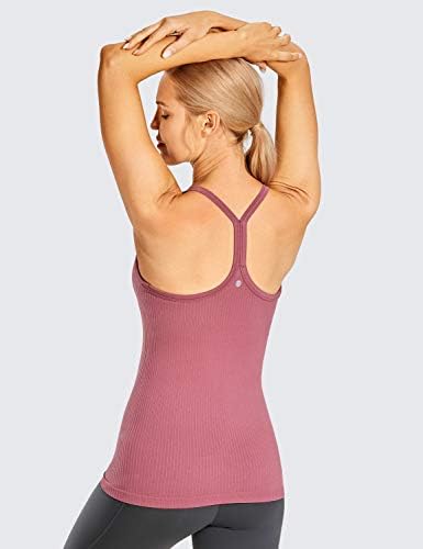 Tampas de treino sem costura da CRZ Yoga para mulheres, camisetas esportivas atléticas em camisole com sutiã embutido