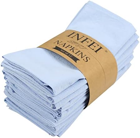 Guardanapos de tecido para jantar em cores simples INFEI, conjunto de 12, guardana