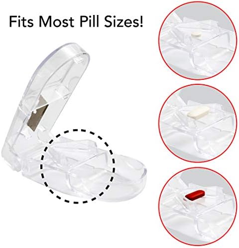 APEX PILL SPLITTER com cortador de pílula de lâmina de corte duplo para pílulas pequenas e comprimidos de pílulas cortadas
