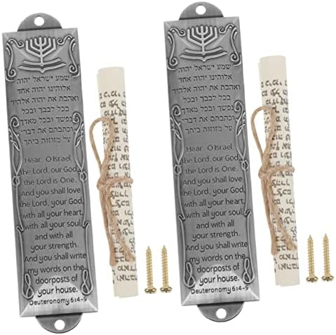 Holibanna 2pcs Religioso Holy Scroll Porta da frente mezuzah hannukah Decorações mezuzah em cabides de moldura da porta para decorar