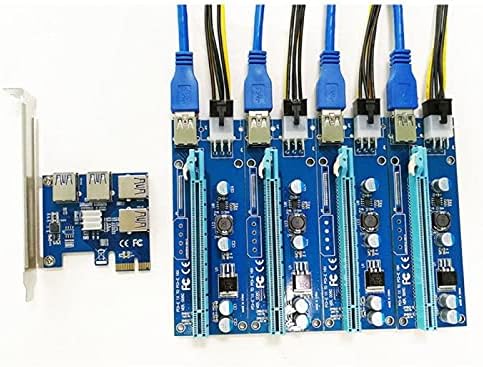 Conectores PCI-E para PCI-E Riser Adaptador 1 Turno 4 Slot PCI-Express 1x a 16x Conversor de PCIE do Adaptador USB 3.0 para Mineração de Mineração BTC-