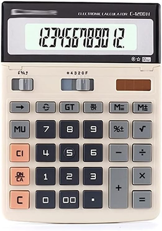Calculadora de depila calculadoras de 12 dígitos calculadora de função padrão calculadora grande LCD Display Solar Desktop Office