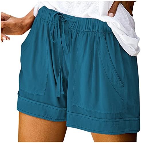 Deepclaoto Beach Shorts para mulheres, Summer elástico da cintura Colo