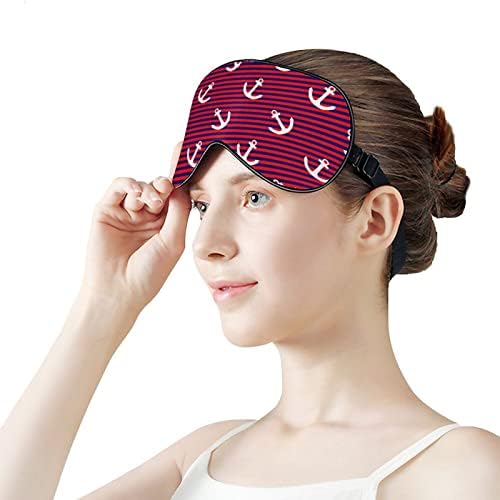 Listras e máscara de sono âncora macia máscara ocular portátil com cinta ajustável para homens mulheres