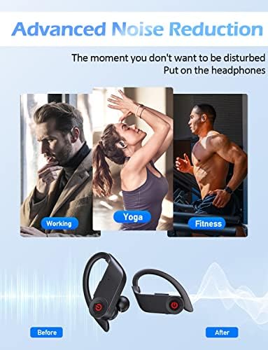 Os fones de ouvido sem fio esportam o cancelamento de ruído de fones de ouvido Bluetooth 5.1, broto de orelha sem fio sobre a orelha com caixa de carregamento, fone de ouvido Bluetooth para Samsung Android, Audifonos Bluetooth Inalambricos