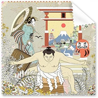 Japão japonês ukiyo-e folhas limpeza de pano de pano de tela de copos limpador 5pcs