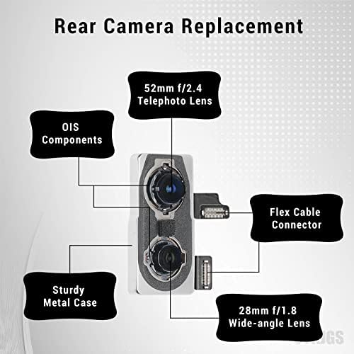 Para iPhone XS máximo traseiro traseiro traseiro substituto da câmera para iPhone XS Novo módulo de lente de fotos de vídeo HD de 12MP HD com cabo de preparação de imagem de zoom digital Flex Kit A1920 A2097 A2098 A2099 A2100
