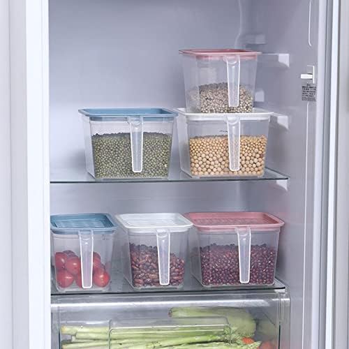 NA Refrigerador Organizador de recipientes Organização com tampa e alça duráveis ​​para armazenar alimentos vegetais