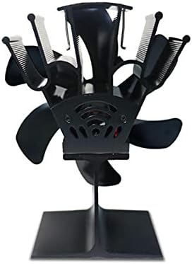 Lynlyn 5- Black Larent Lower Power Fove Fan Tog de madeira queimador de madeira Eco amigável fã silencioso casa eficiente distribuição de calor