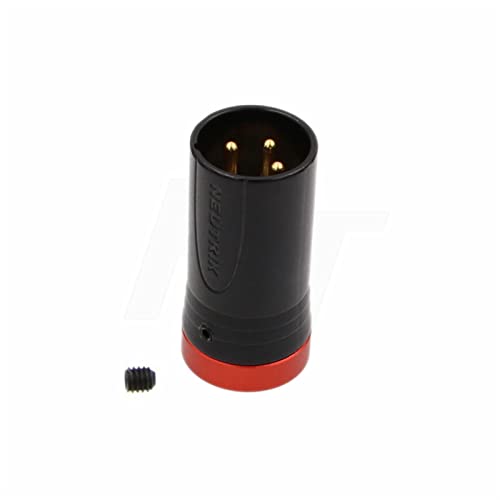 Hangton Short 3 Pin XLR Audio Connector para câmera do misturador de gravadoras de microfone, conjunto de cabo fino, ajuste de ângulo, tampa vermelha