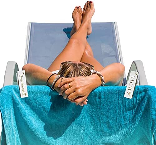 Clipes de toalha de piscina de praia Este é o Vida Vacay Verão Bolsas Seguras de Lounge Cadeira Branca Logopeg White