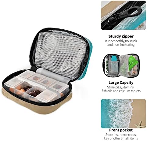 Kigai Sea Beach Starfish Travel Pill Organizer Portable Pill Bag Container de 7 dias Organizador da caixa de comprimidos